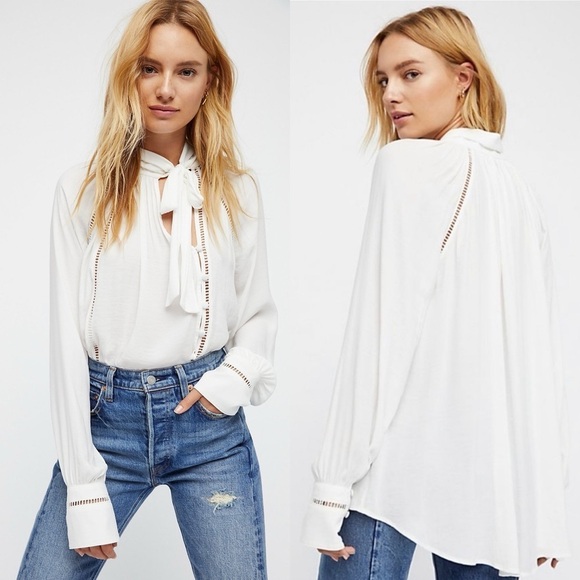 Free people Roam Wild Blouse Sz L - Picture 1 of 13